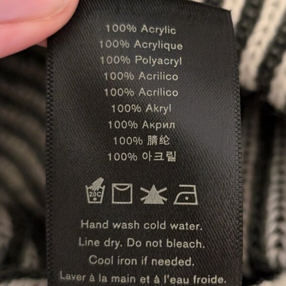 Hunter Mae Maa Green Fisherman Knit Striped Beanie Hat - Picture 4 of 4